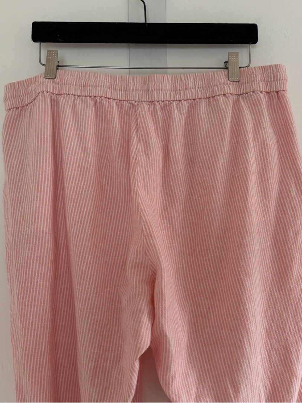 J. Crew Factory Striped Linen-Cotton Blend Drawstring Pant Cropped Spring Beachy - Picture 6 of 11